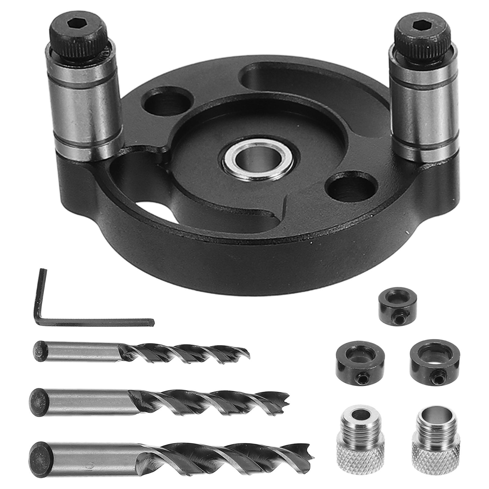 Woodworking Hole Punch Self Centering Drill Bit Dowel Jig 2 Sets Selfcentered Portable Aluminum