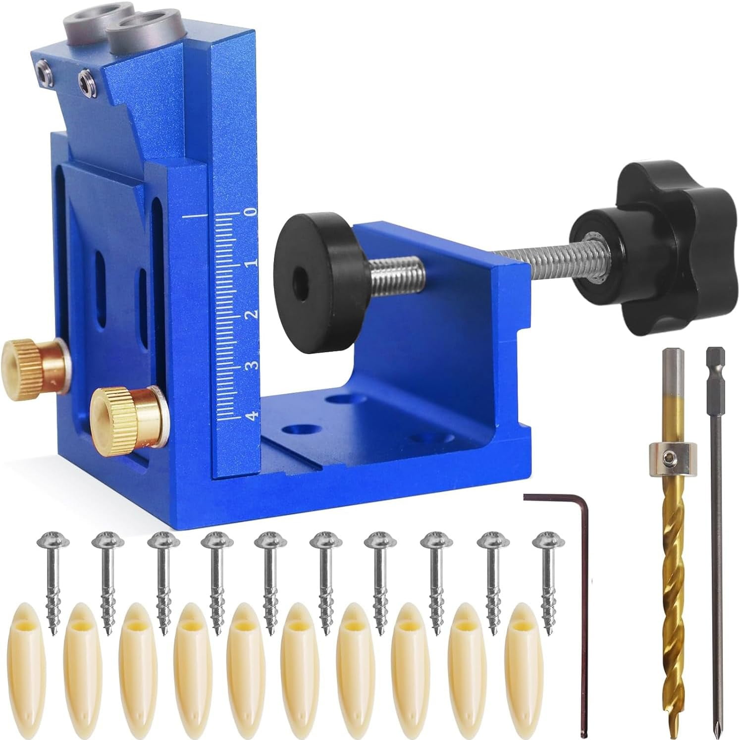 Woodworking Hole Puncher Adjustable Oblique Hole Locator with Metric and Imperial Calibration Aluminum Alloy Cabinet Plate Dowel Hole Jig System Set