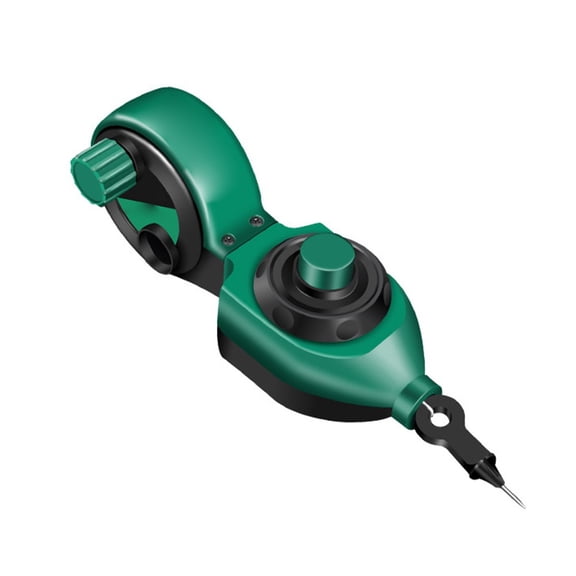 Woodworking Ink Fountain Chalk Line Tool with 50m Wear-Resistant Cotton Thread, Self-Winding Reel, Dual-Layer Leak-Proof Ink Chamber, Horizontal Bubble Level for Precision Marking(a)