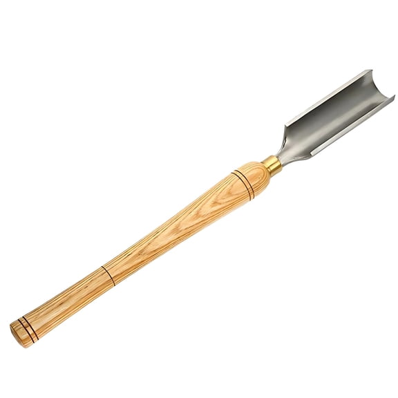 Woodworking Lathe Chisel, HSS Turning Roughing Gouge, Handheld Wood Carving Tool for Lathe Work, Teak Handle with Brass Ferrule