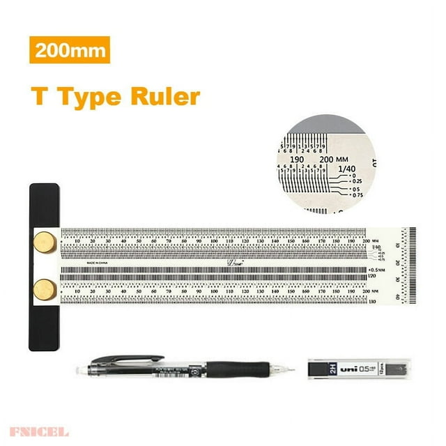 Woodworking Line Scribe 180400mm Ttype Ruler Hole Scribing Ruler