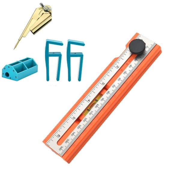 Woodworking Marking Ruler Multifunctional Precise Horizontal Bubble Positioning Tool Adjustable with Measuring Ruler