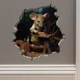 thumbnail image 1 of Woodworking Mouse in Mouse Hole Decal - Mouse Hole 3D Wall Sticker, 1 of 5