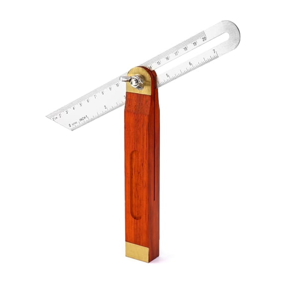 Woodworking Movable Angle Ruler Square Sliding T-Bevel Level Measuring Tool Marking Gauge Protractor Red Wooden Handle