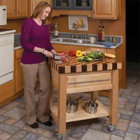 Woodworking Paper Plan to BUild Butcher Block Cart - Material Not Included