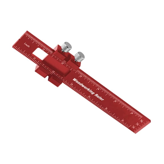 Woodworking Precision Pocket Ruler，6/8/12 Inch Metal Slide Stop Marking Ruler Scribing Measure Tool for Woodworking
