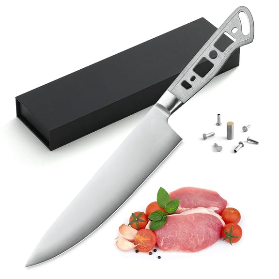 Woodworking Project Kit Chef Knife Blank 8 Inch Japanese Premium AUS 10, 3-Layer Forged Steel Perfect for Woodworkers, Crafters Classic Style Handle