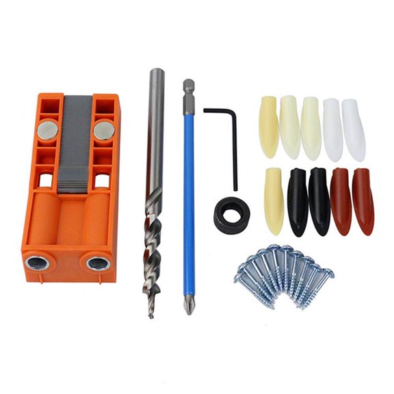 Woodworking Punching Locator With Magnetic Oblique Hole Drilling Fixture Wooden Board Punching Auxiliary Tool 25-Piece Set