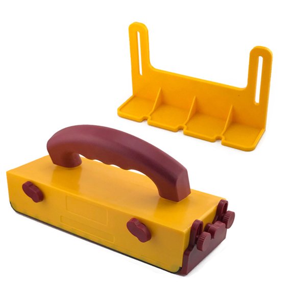 Woodworking Push Block Set ABS Push Tool with Contoured Handle, 3 Way Stock Feeding Control and Guide Aid for Board Trimming Tasks