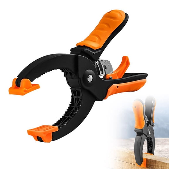 Woodworking Ratchet Clamp, Heavy Duty Aluminum Alloy Quick-Release Spring Clamp with Non-Slip Padded Jaws for DIY and Carpentry, 6.1 to 8.7 Inches