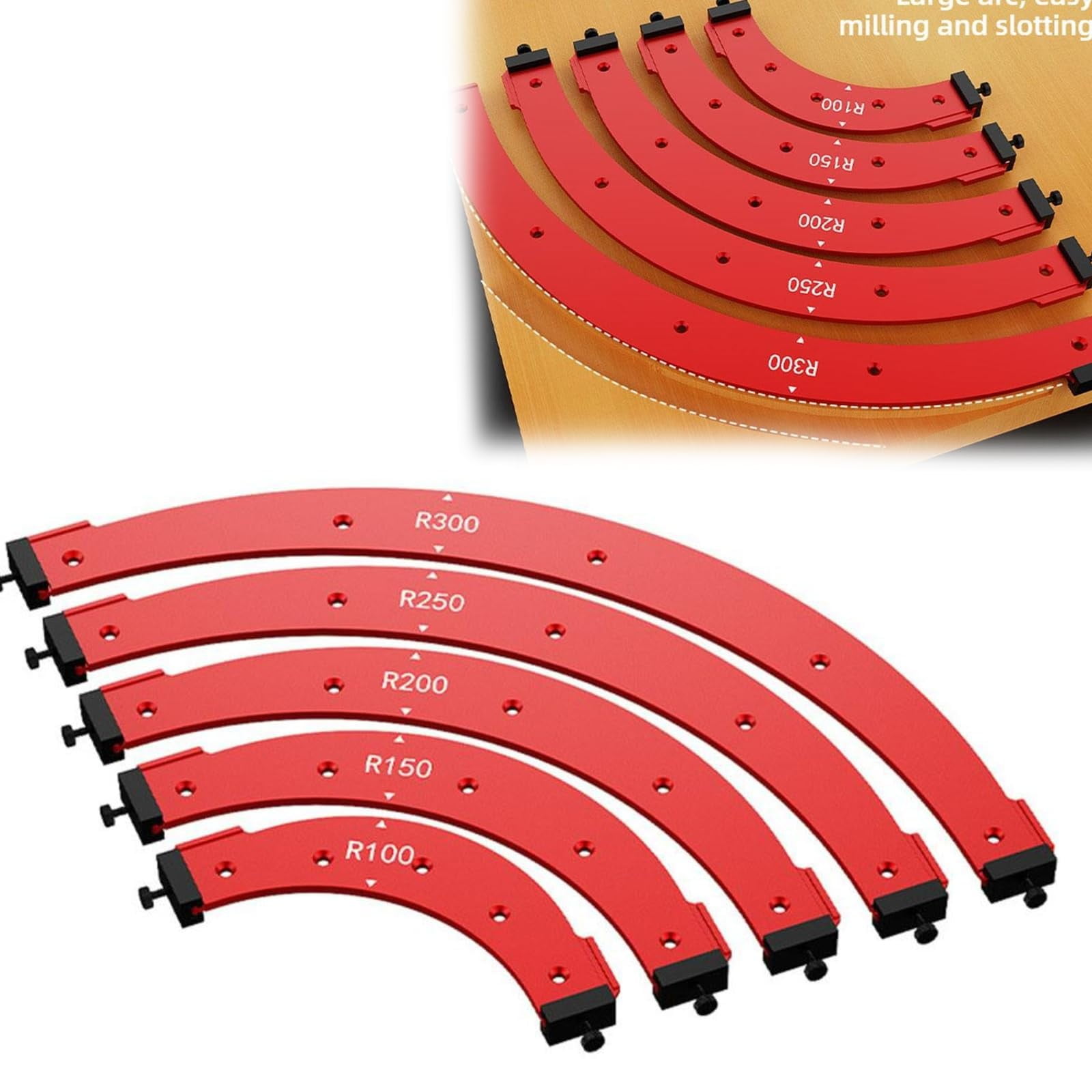 Radius Frässchablone Für Holz - 4-in-1 Rundungen R30/R35/R40/R50 | Alu Legierung Für Präzision