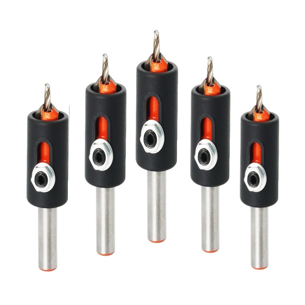 Woodworking Round Shank Countersink Drill Bit Stopper Self Tapping