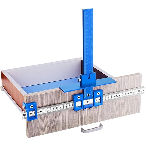 Woodworking Ruler, Cabinet Hardware Jig Mounting Template Drill Guide Sleeve Drawer Pull Jigs handle jig Power Tools Drilling Punch Locator Wood Drilling Dowelling Woodworking Kit for Cabinets Knobs