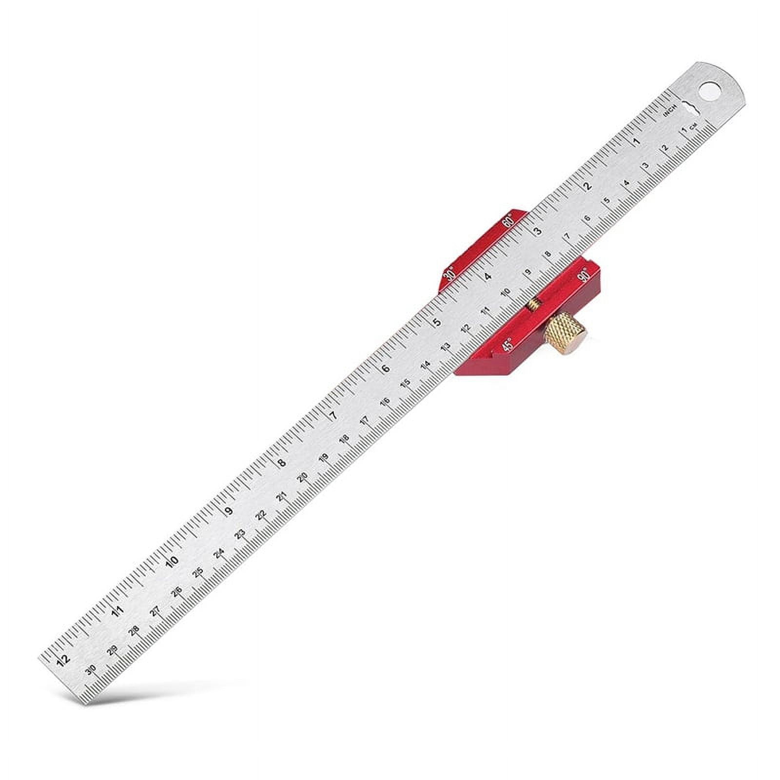 Marking ruler 30 cm, stainless steel marking ruler, metal marking tool,  metal marking gauge with stop, ruler stop marking tool, marking tool angle