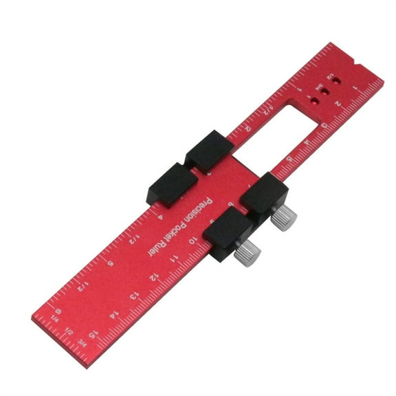 Woodworking Ruler Pocket Rule Metal Slide Stop Marking Ruler Metric Inch Measuring Wood Working Scribing Ruler