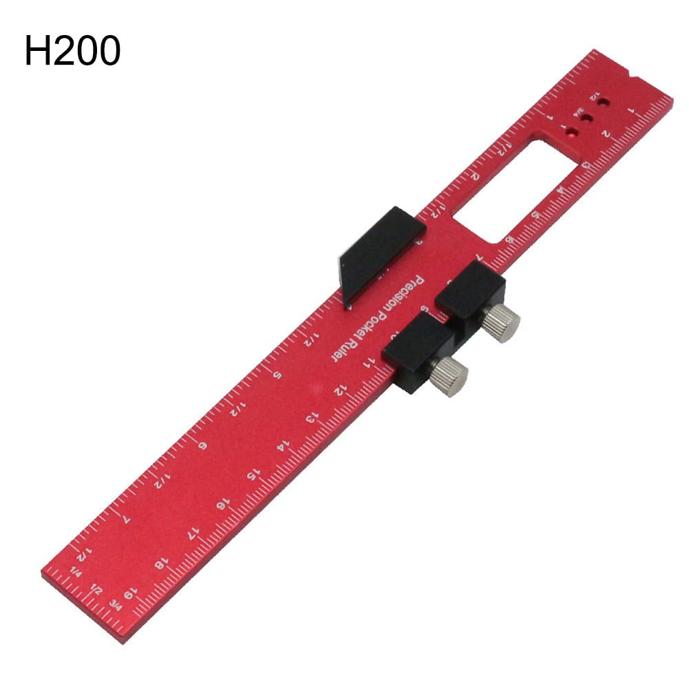 Woodworking Ruler Precision Pocket Ruler T-Track Metal Slide Ruler Stop ...