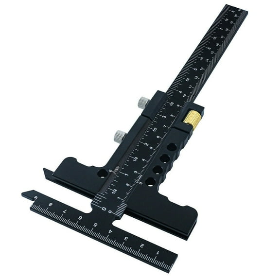 Woodworking Scriber Gauge - Aluminum Alloy Sliding Marking Gauge T-Square Scribing Measuring Marking Framing Ruler Tools D Fangkenuo
