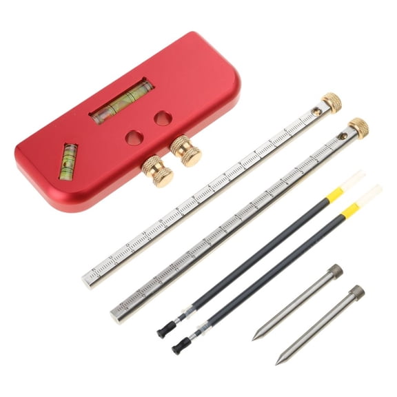 Measure Ruler Woodworking Marker Double-Head Scriber Parallel Layout Carpenter Marking Tools Aluminum Alloy Marking Tool
