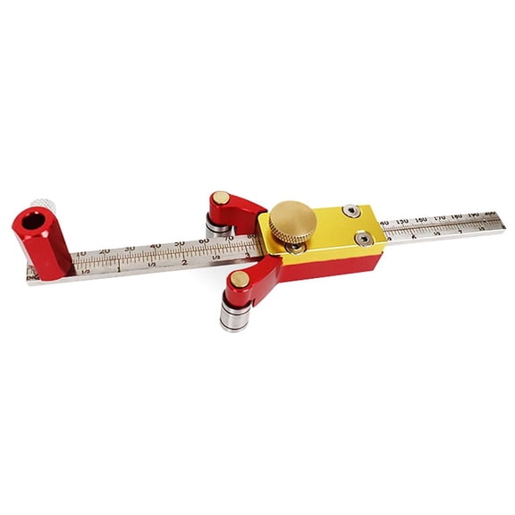Woodworking Scribing Straight Line Arc Scribing Ruler Aluminum Alloy Parallel Scribing Gauge Measuring Tool