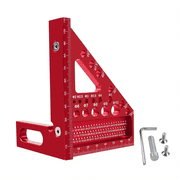 Woodworking Square Protractor Aluminum Alloy 3D Multi-Angle Measuring Ruler