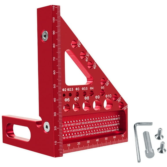 Woodworking Square Protractors, 45/90 Degree CarpenterSquare Aluminum Miter Woodworking Ruler, Triangles Ruler Scriber