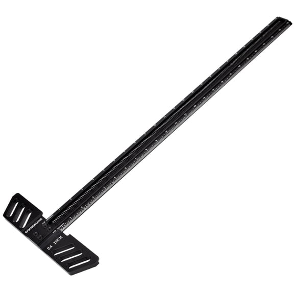 Woodworking T-Square 24 Inch Aluminum Alloy T Square Ruler 1/32" Hole Scrbing Guides Positioning Scribe Tool Precision Woodworking Ruler Scribing Tool for Carpenter Layout and Measuring