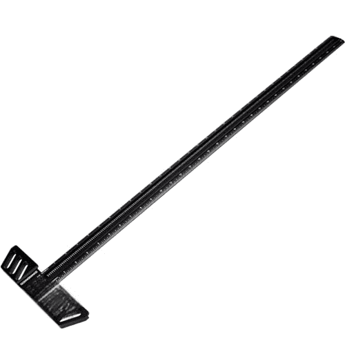 Woodworking T-Square 32 Inch Aluminum Alloy T Square Ruler 1/32" Hole Scrbing Guides Positioning Scribe Tool Precision Woodworking Ruler Scribing Tool for Carpenter Layout and Measuring$$Tools