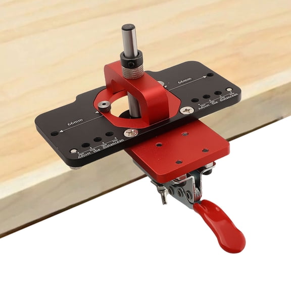 Woodworking Tool Hinge Jig Drill Guide Depth Positioning Ring Easy Screw Insertion Includes 2 Wrenches Wear-Resistant Drill Bit