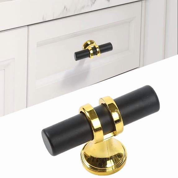Woodworking Tools Black and Gold Cabinet Knobs and Drawer Pulls T Bar Handles for Kitchen Dresser and Home Upgrade Hardware