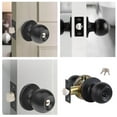 thumbnail image 1 of Woodworking Tools Black Entry Door Lockset with Key Flat Keyed Entrance Knob 1 Pack, 1 of 6