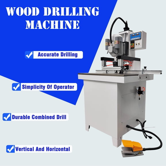 Woodworking Vertical Horizontal Drilling Machine Side Wooden Pin Hinge Commercial Home 110V