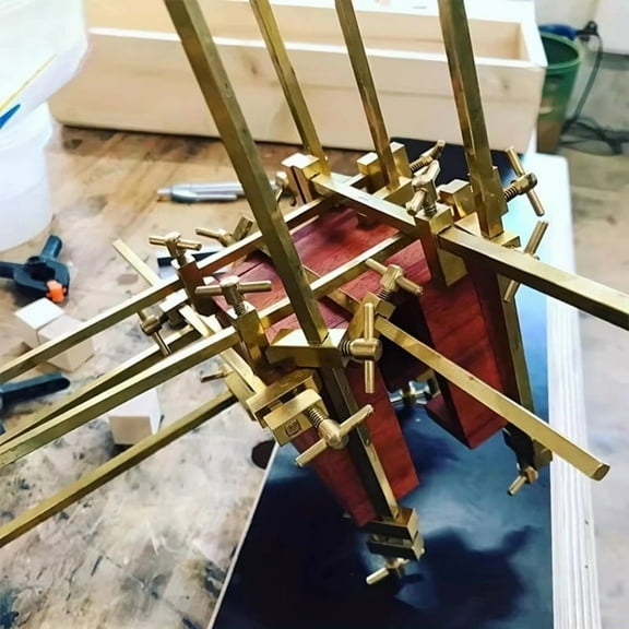 Woodworking Wood Clamp, Brass Parallel Clamp Fast Fixed Clip Auxiliary Fixture Splicing Board Positioning Panel 36cm,1 * Woodworking Wood Clamp,Gold