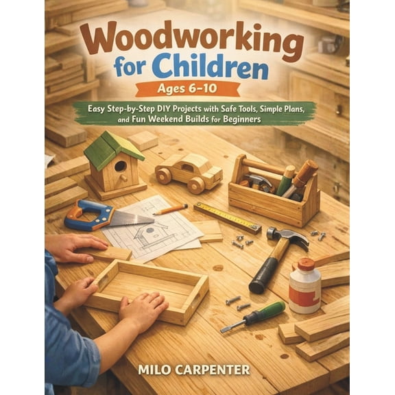 Woodworking for Children Ages 6-10: Easy Step-by-Step DIY Projects with Safe Tools, Simple Plans, and Fun Weekend Builds, (Paperback)