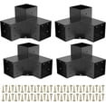 thumbnail image 1 of Woodworks Pergola pergola Brackets 3-Way Right Angle Corner Bracket DIY Elevated Wood Stand 4PACK with Screws for 4x4 (Actual: 3.5x3.5 Inch) Lumber Pergola Gazebo, 1 of 7