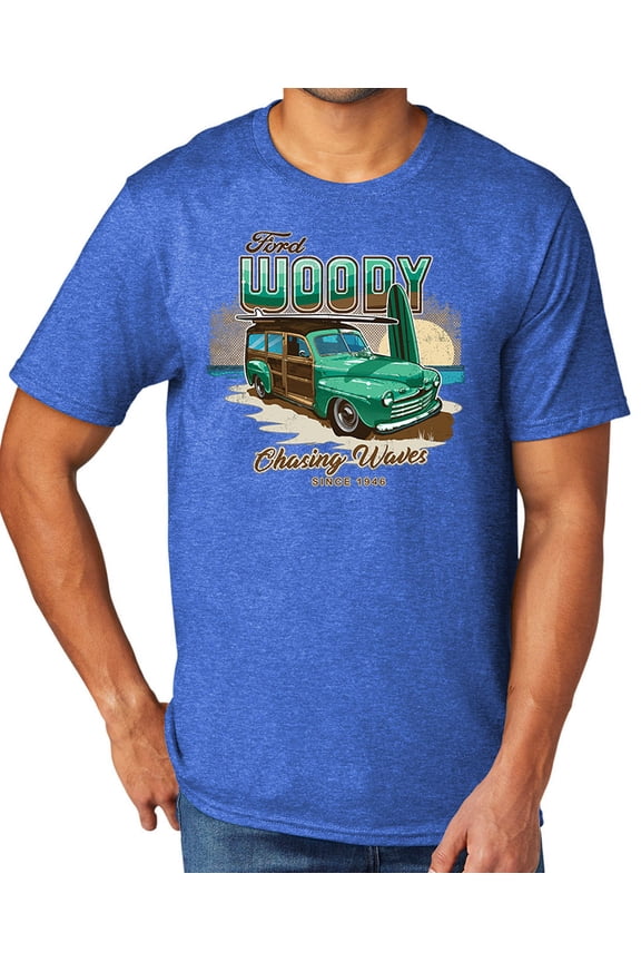 Woody Chasing Waves Men's TriBlend Tee Shirt, 3XL Heather Royal