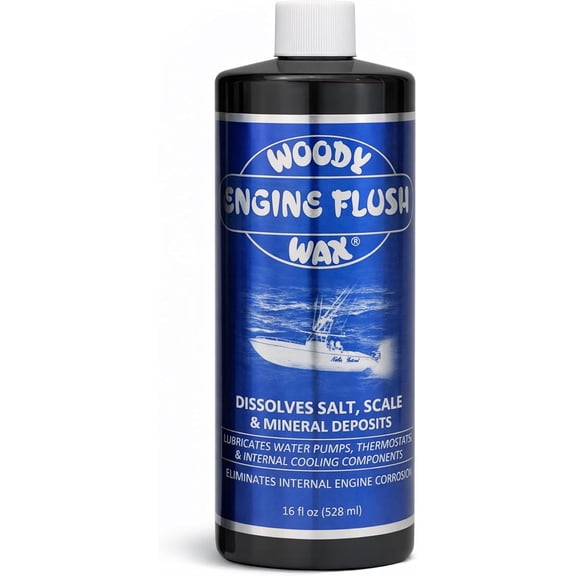 Woody Wax Engine Flush Refill, Internal Cooling System Treatment for Outboards, Inboards & Jet Skis, Engine Flush Concentrate Dissolves Salt & Scale while Lubricating Water Pumps & Thermostats, 16 Oz