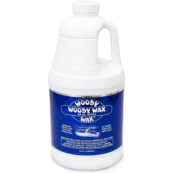 Woody Wax Boat Protection Refill Pack, Non-Skid Deck Wax & Professional Metal Restorer, All-In-One Marine Protection for Decks, 64 oz