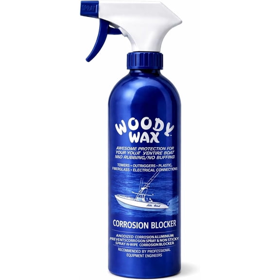 Woody Wax Tower Treatment System, Professional Metal Restorer & Corrosion Blocker for Aluminum, Steel & Chrome, Outrigger Protection Spray Restores Pitted Metal, Protects T-Tops, Electronics, 16 Oz