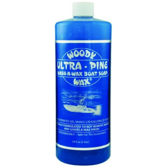 Woody Wax Ultra Pine Wash N Wax Boat Soap Removes Salt Deposits 34 Oz WSH32