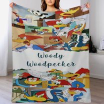 Woody Woodpecker Blanket Super Soft Cozy Warm Plush Throw Blanket for Boys Girls Kids, Lightweight Fuzzy Flannel Blankets for Couch Sofa Bed Travel Camping Gifts 40"x30"