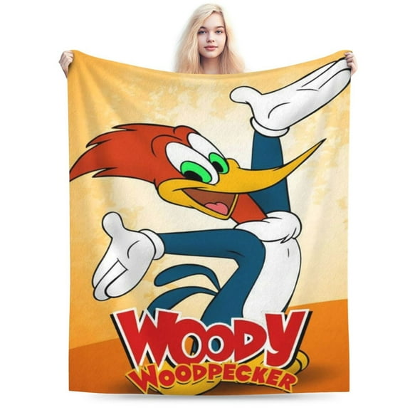 Woody Woodpecker Cartoon Boys Girls Blanket Super Soft Cozy Warm Plush Throw Blanket, Lightweight Fuzzy Flannel Blankets for Couch Sofa Bed Travel and Camping Gifts 40"X30"