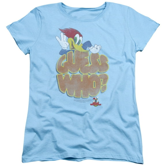 Woody Woodpecker Guess Who S/S Women's T-Shirt Light Blue