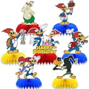 قطع مركزية على شكل قرص العسل من Woody Woodpecker لتزيين الطاولات ولوازم ديكور حفلات أعياد الميلاد ودعائم الصور