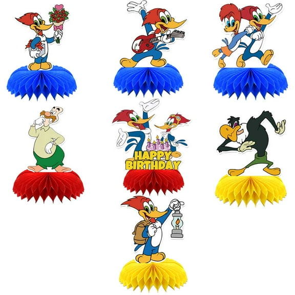Woody Woodpecker Honeycomb Centerpieces Table Toppers Decorations for Birthday Party Decor Supplies