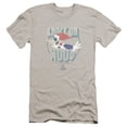 thumbnail image 1 of Woody Woodpecker Knock On Wood Premium Canvas Adult Slim Fit 30/1 T-Shirt Silver, 1 of 1