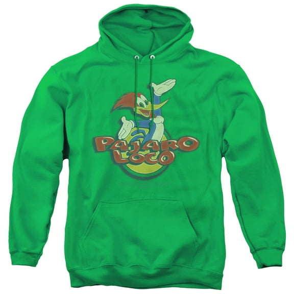 Woody Woodpecker Loco Adult Pullover Hoodie Sweatshirt Kelly Green
