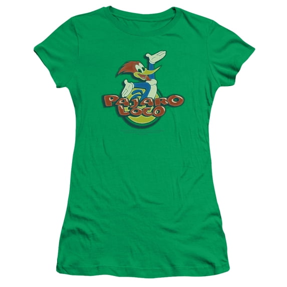 Woody Woodpecker Loco S/S Junior Women's T-Shirt Sheer Kelly Green
