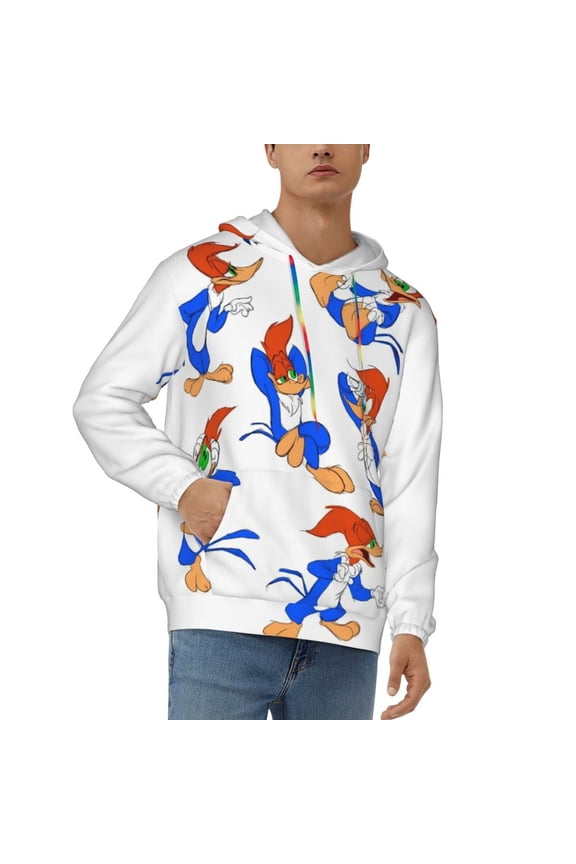 Men's Hoodie Novelty Pattern Long Sleeve Unisex Pullover Hoodies Casual Hooded Sweatshirt with Pocket