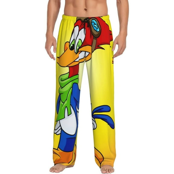 Woody Woodpecker Mens Pajama Pants Ultra Soft Comfy Lounge Sleep Pants Print Loose Casual Bottoms Loungewear
