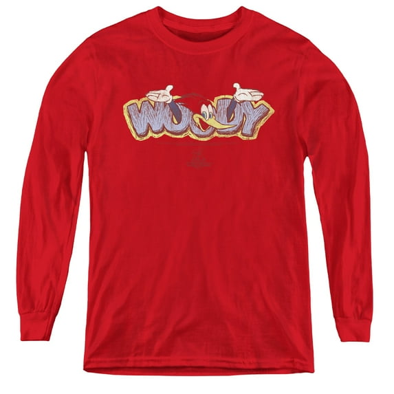 Woody Woodpecker - Sketchy Bird - Youth Long Sleeve Shirt - Medium